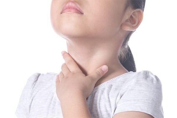 A child with a sore throat